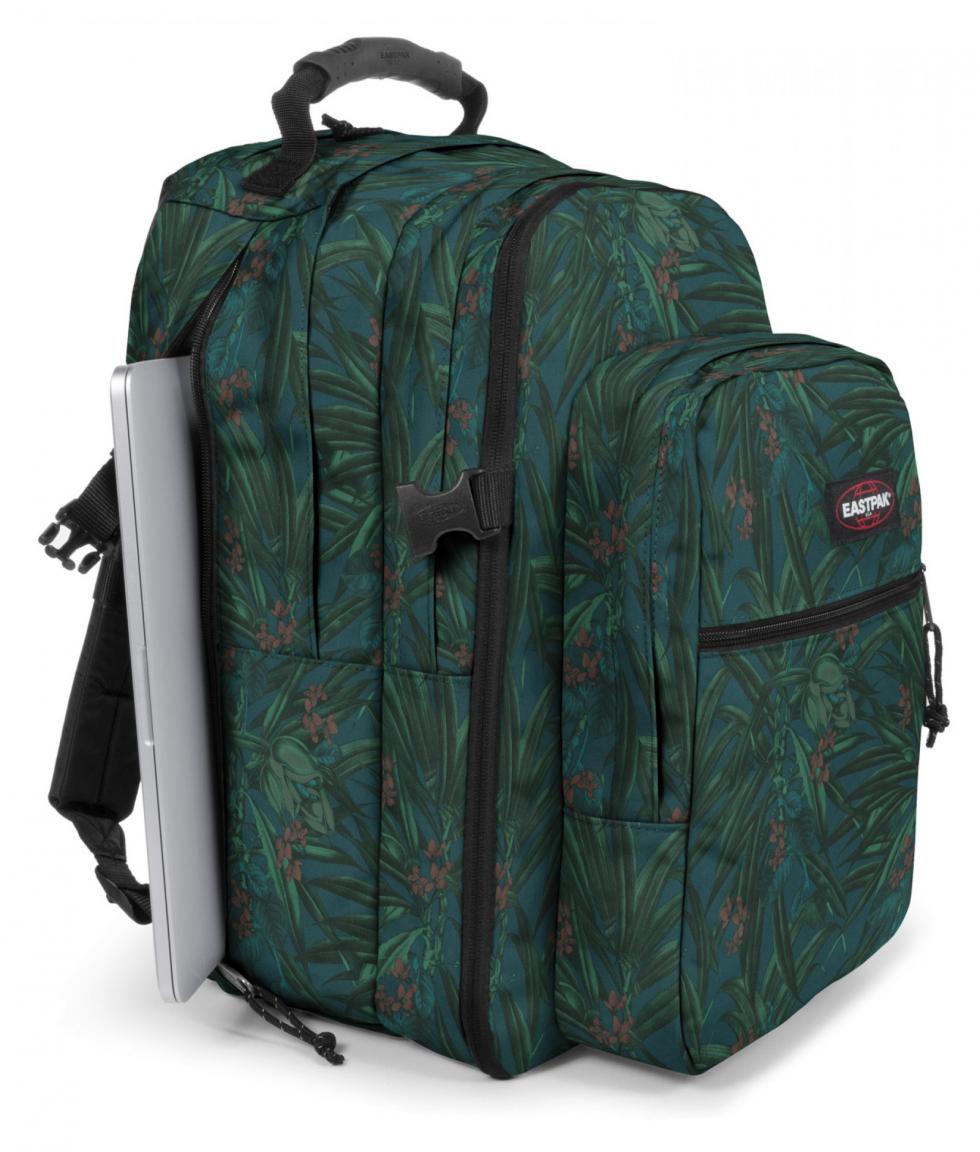 Eastpak Tutor Schulrucksack Blätter Blüten dunkelgrün Laptopfach