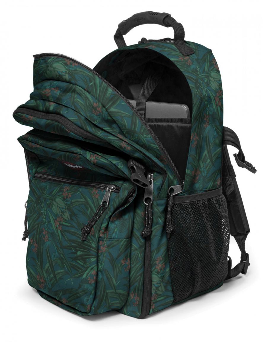 Eastpak Tutor Schulrucksack Blätter Blüten dunkelgrün Laptopfach