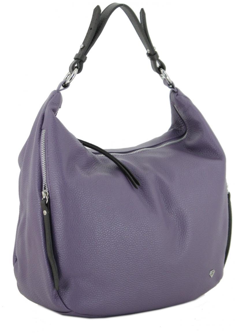 Echtleder Schultertasche genarbt Caleidos Lavender lila