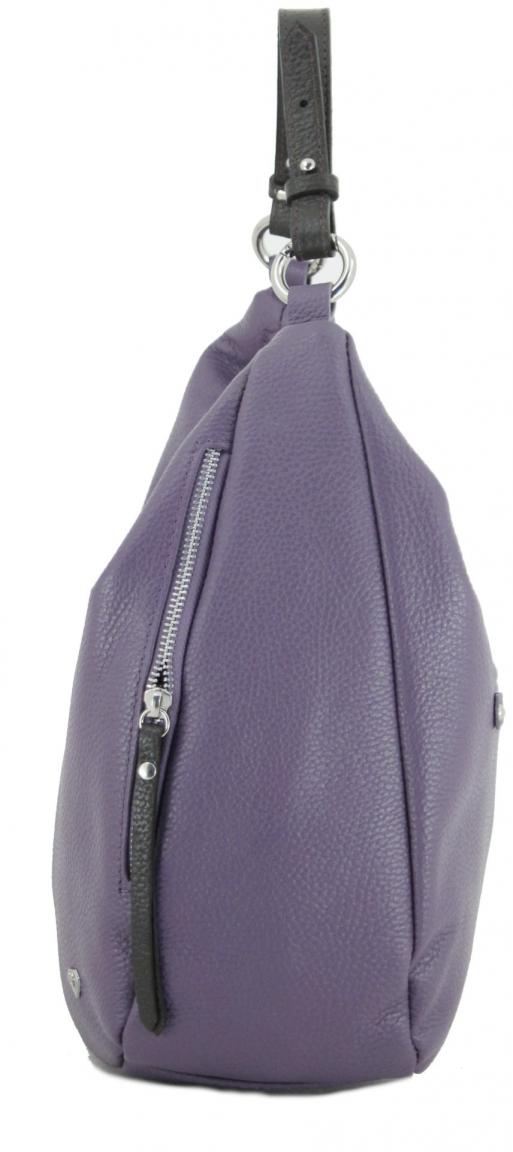 Echtleder Schultertasche genarbt Caleidos Lavender lila