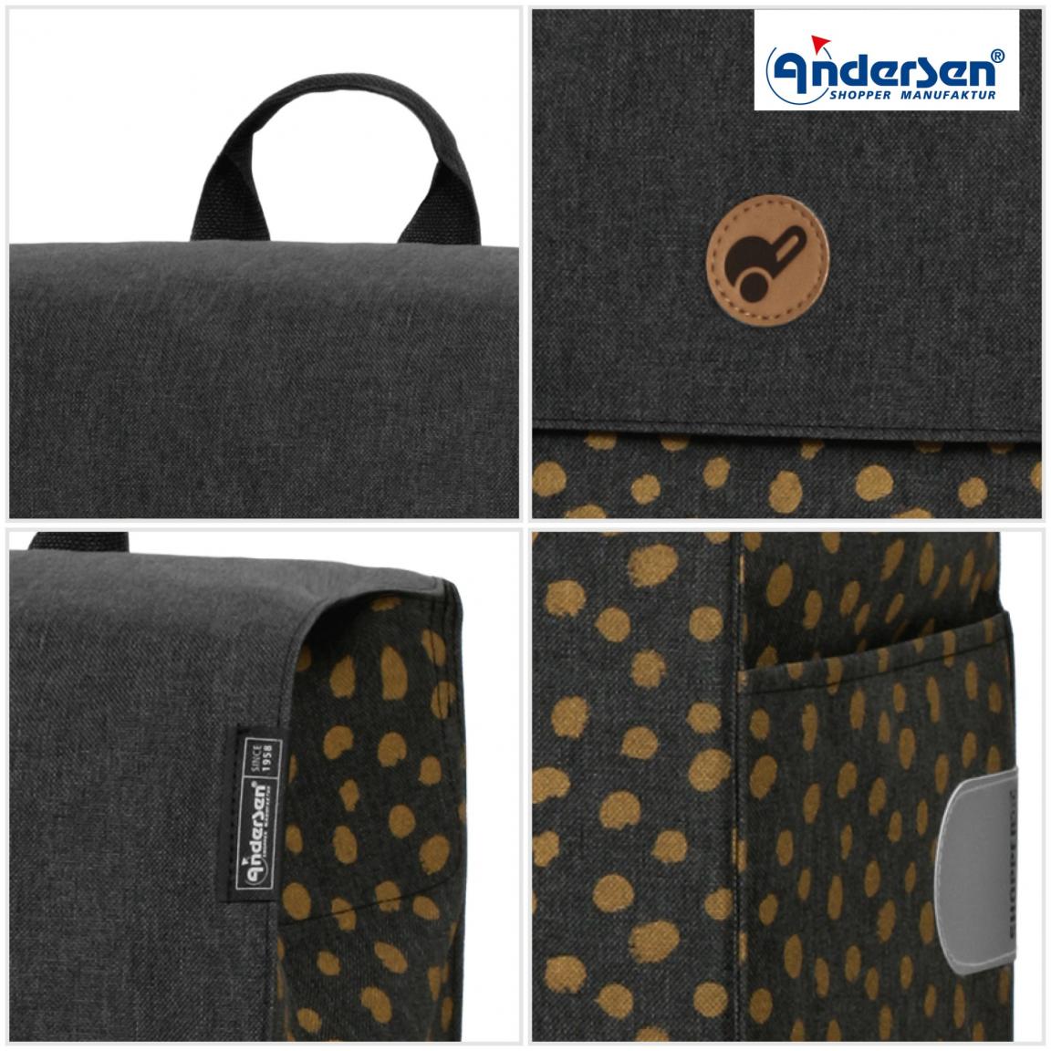Einkaufstasche Fita schwarz Punkte Andersen Shopper 