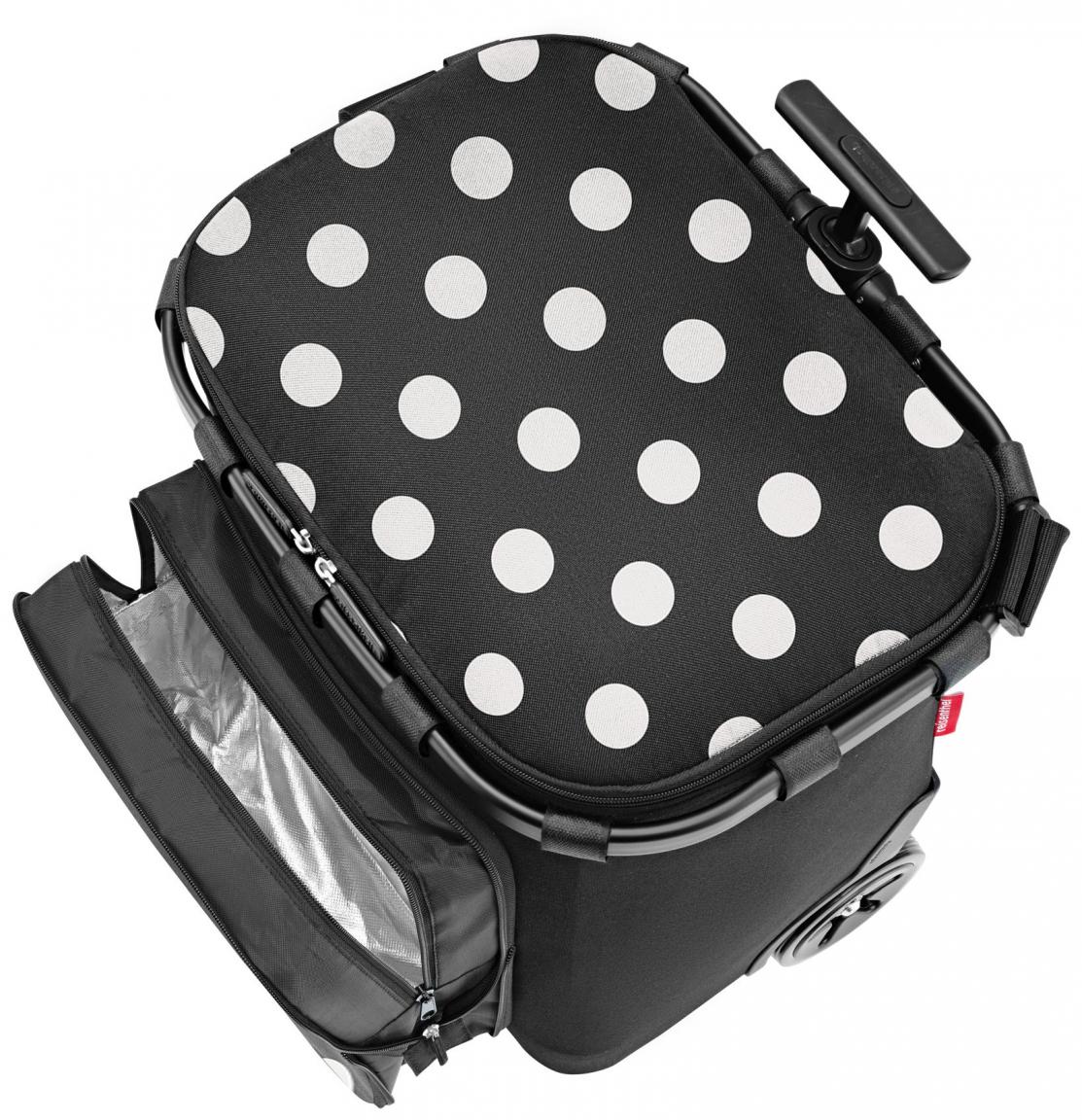 Einkaufstrolley Reisenthel Carrycruiser Dots White isolierte Fronttasche