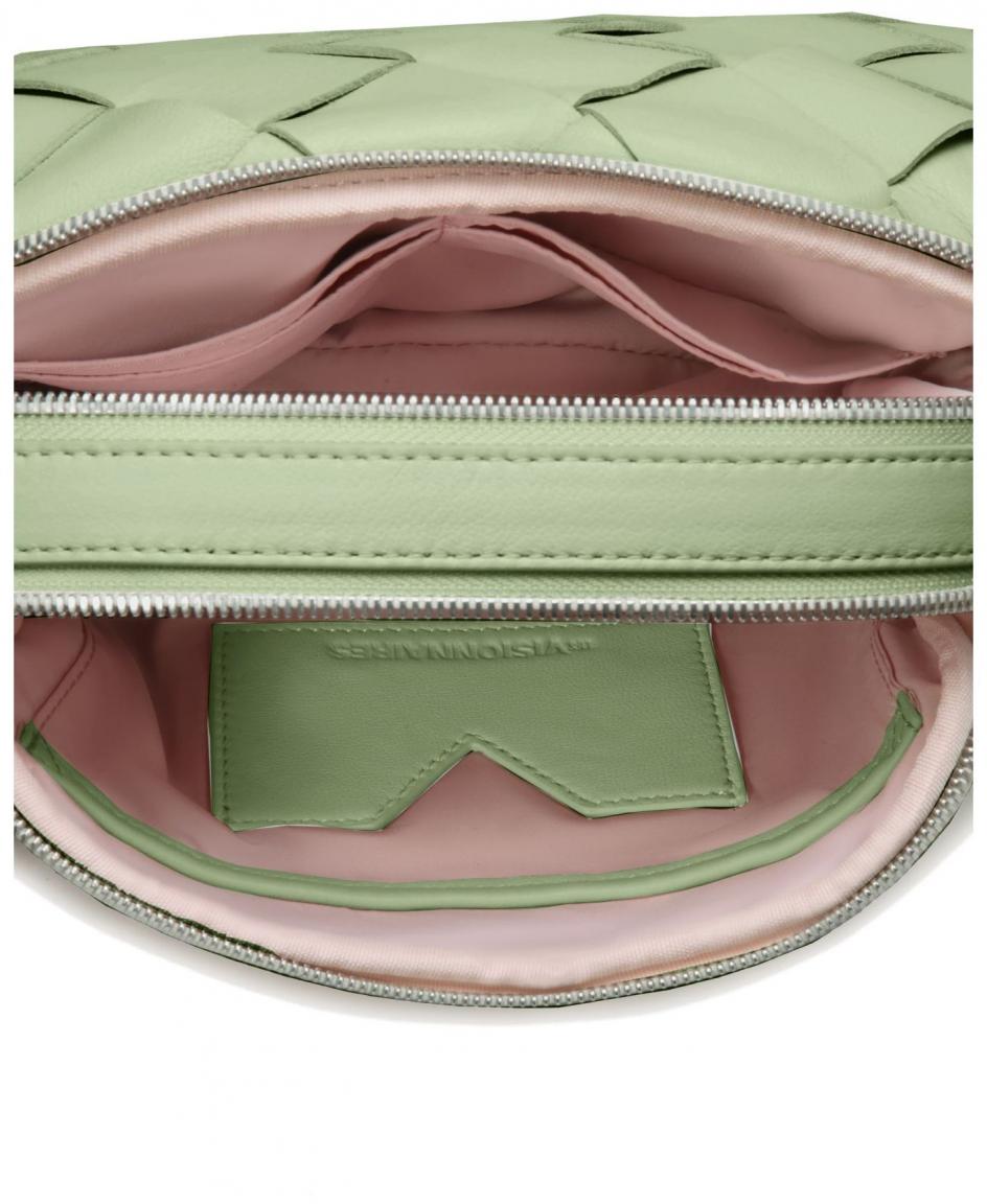 Emily Weave Matcha Les Visionnaires Crossbody Bag olivgrün Flechtdesign