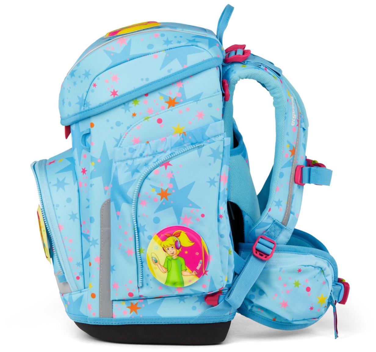 Ergobag Bärhext Schultaschenset Bibi Blocksberg hellblau Sterne