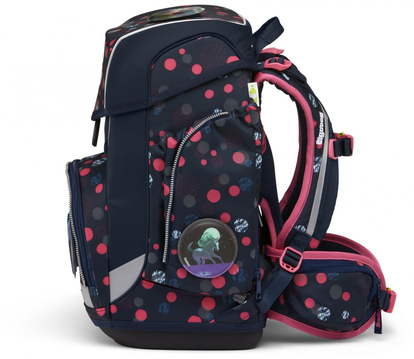 Ergobag Cubo dunkelblau Punkteprint Einhörner PhantBärsiewelt Schultaschenset