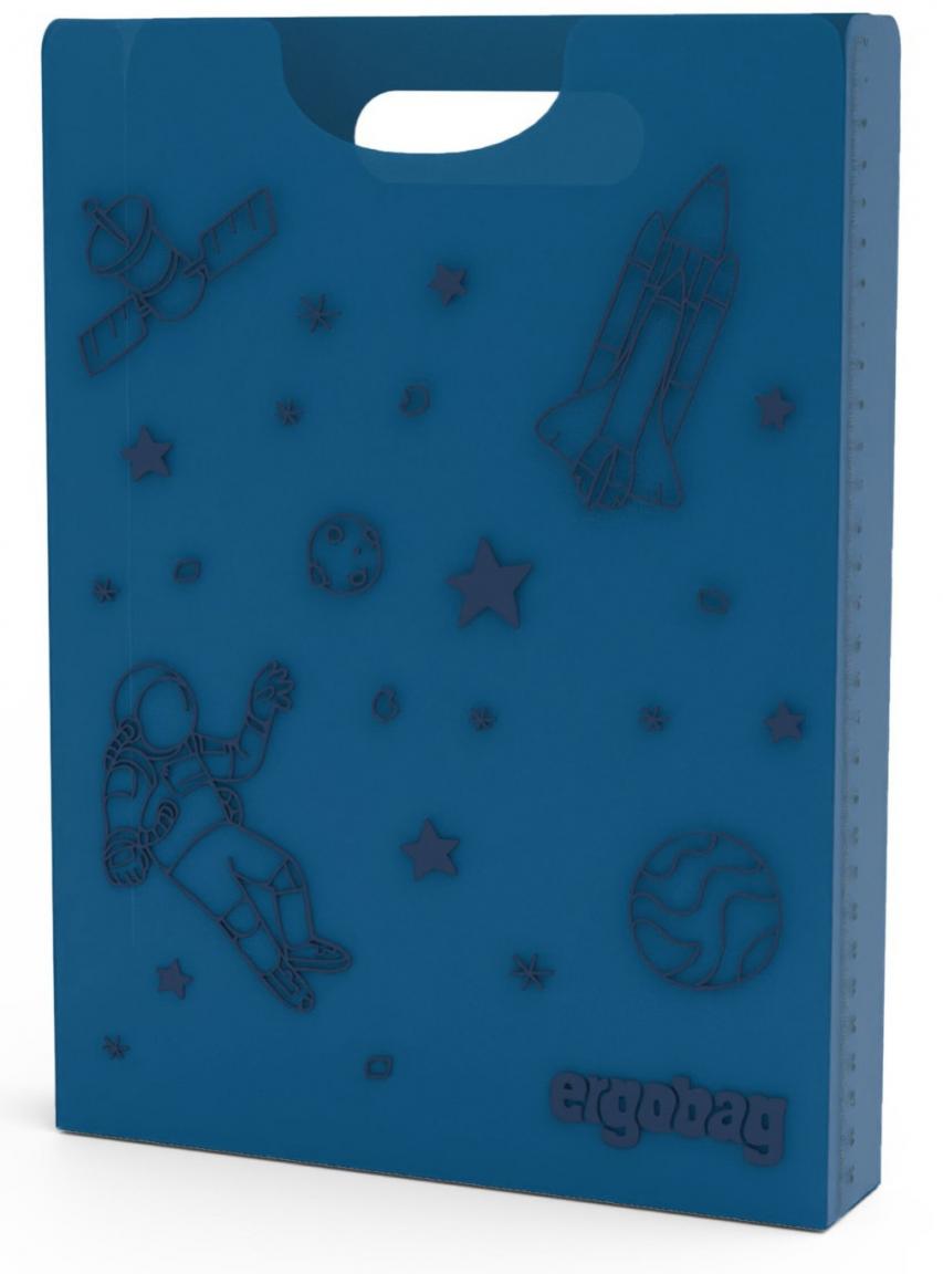 Ergobag Folderbox Astronaut dunkelblauer Ordner für Schulhefte Weltall