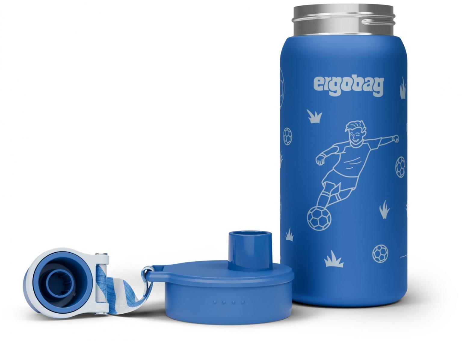 Ergobag Isolierflasche Edelstahl Fußball blau