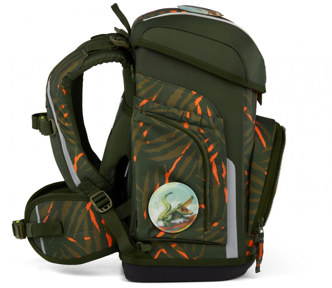 Ergobag Schultaschenset ExBärdition Dschungelprint grün orange