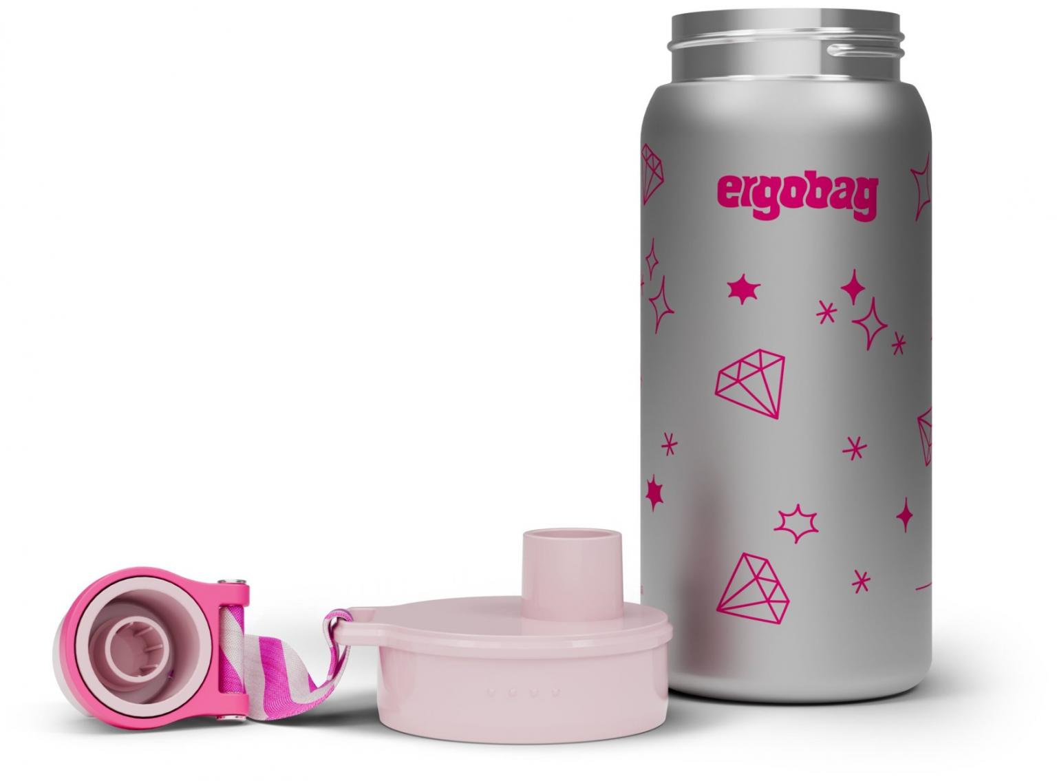 Ergobag Trinkflasche Glitzer rosa Edelstahl isolierend