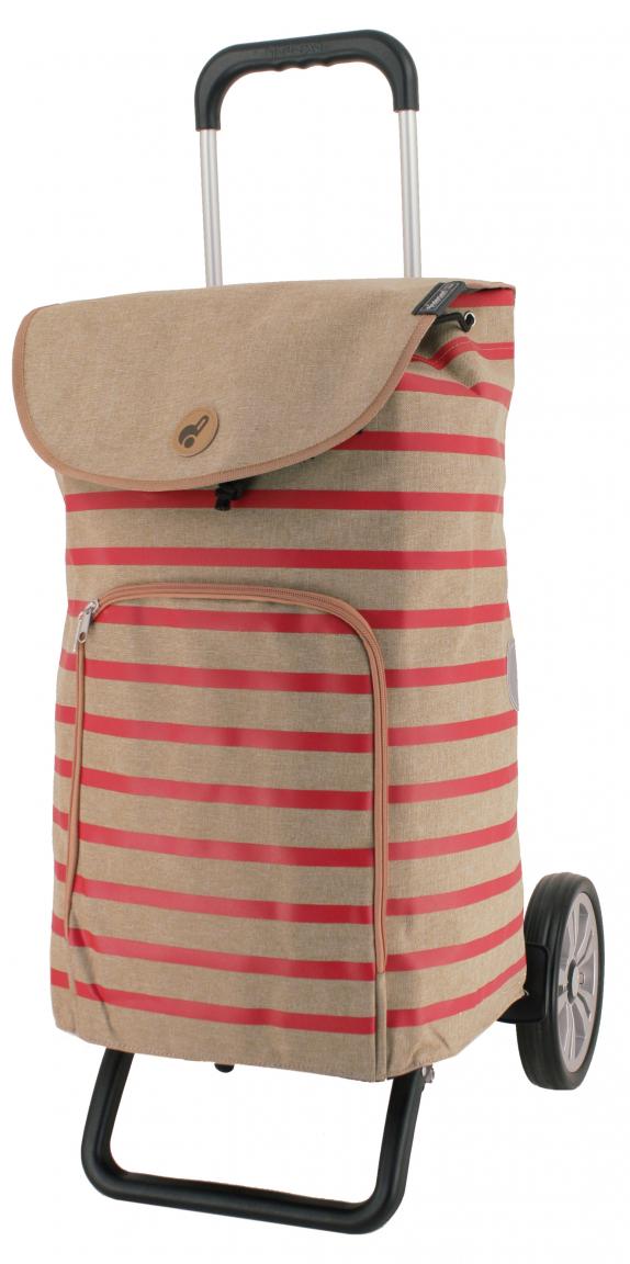 Eske rot geschtreift mit Alu Star Shopper Andersen Einkaufswagen