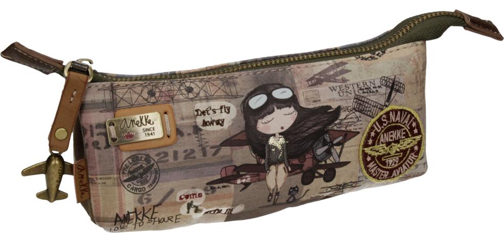 Etui Anekke Aviator Flugzeug beige taupe Pencil Case