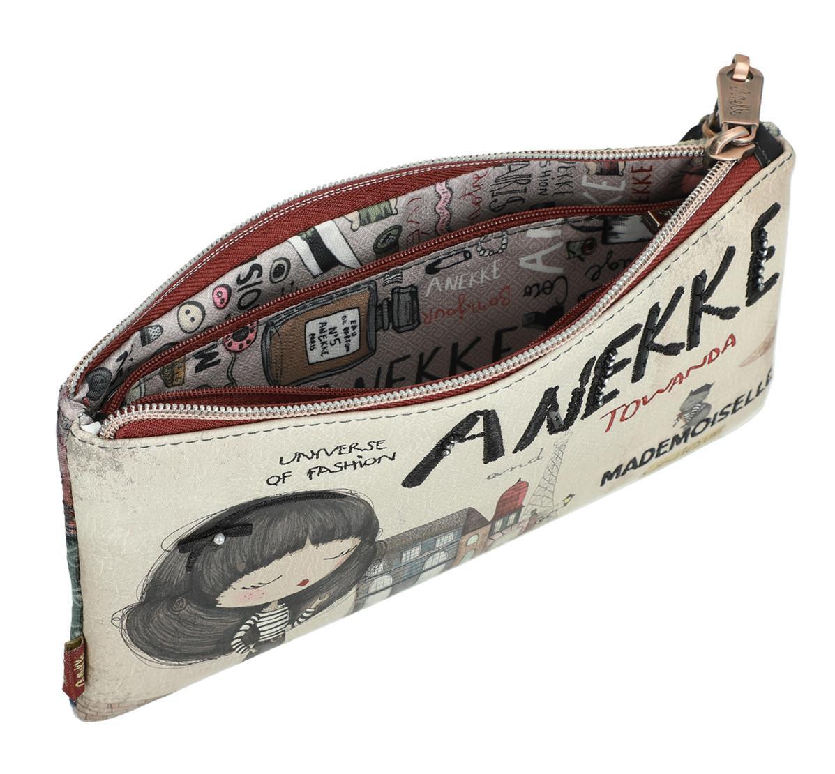 Etui Clutch Anekke Couture Eiffelturm Beige Katze Samtstoff