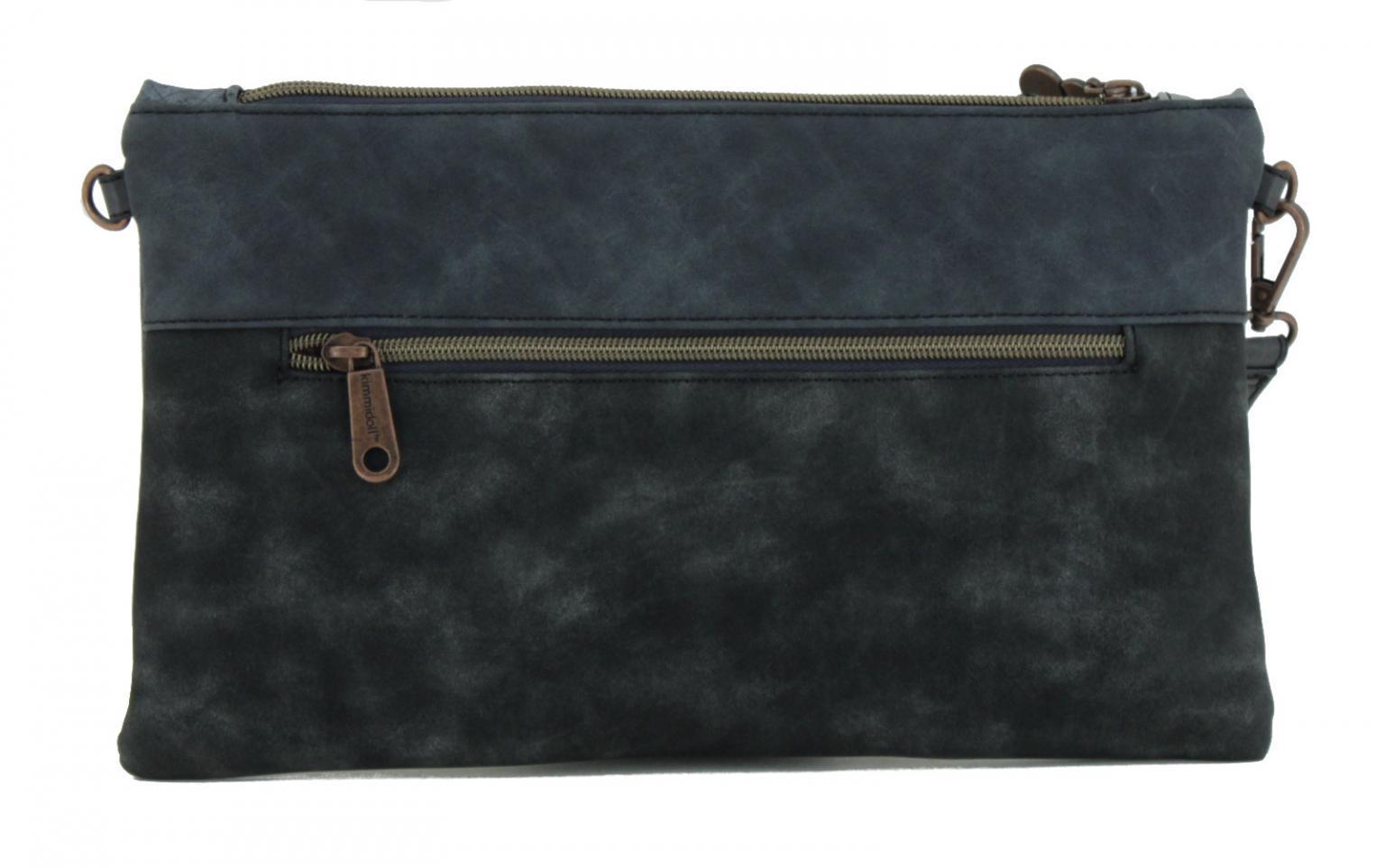 Etui Clutch kimmidoll beige Blumen Schulterriemen Handschlaufe