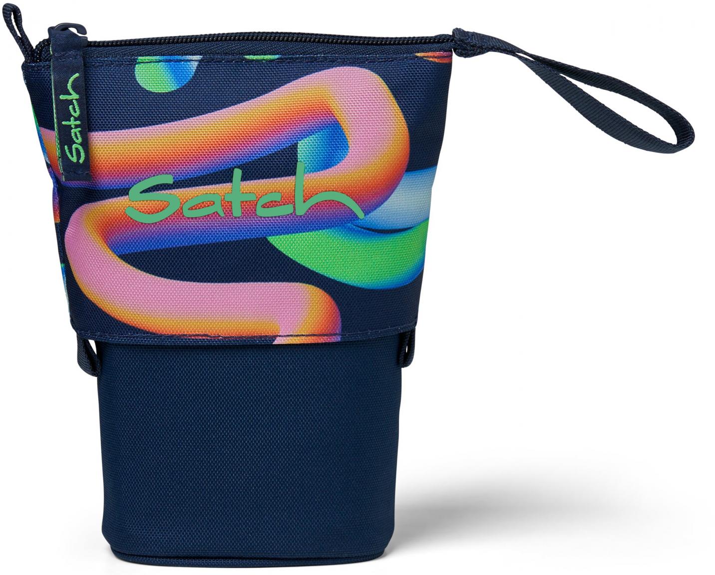 Etui Satch dunkelblau Pencil Slider Crazy Twist bunt Stifte