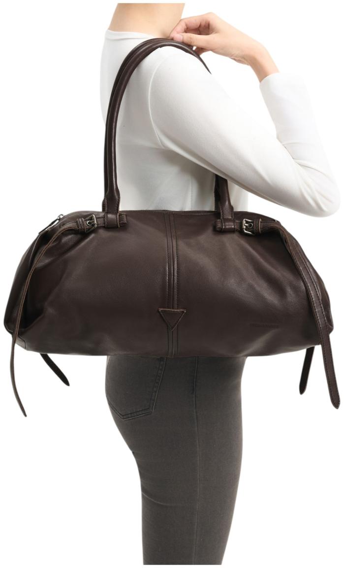 FREDsBRUDER Already Yours Sausage Bag Schultertasche Leder Chocolate Braun