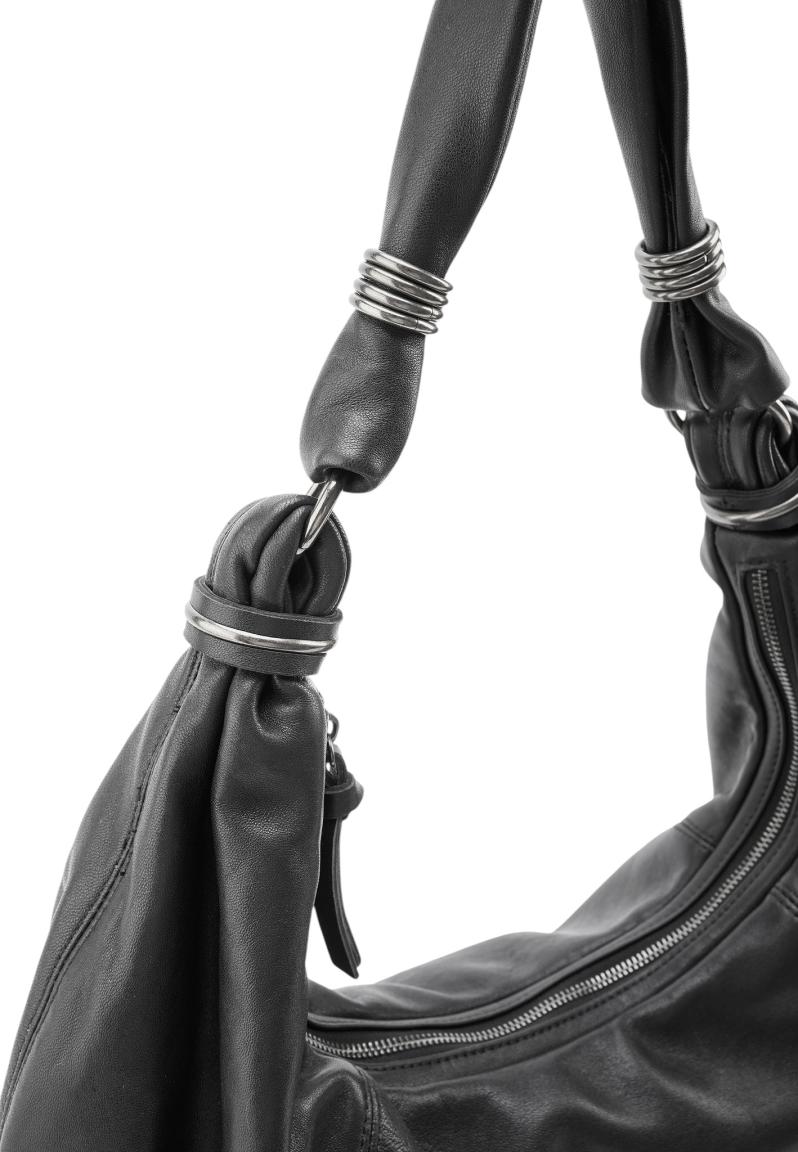FREDsBRUDER Always With You Big Hobo Bag Leder Schwarz