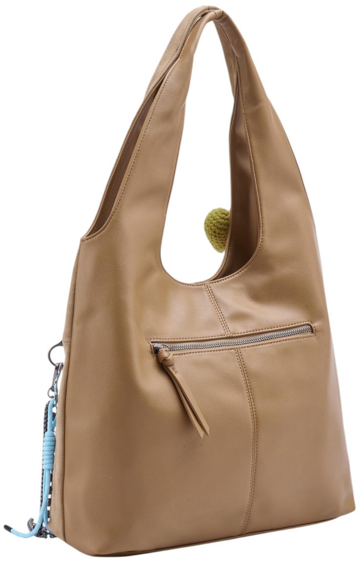 FREDsBRUDER Beautiful Mess Hobo Shoppertasche Velours Dark Sand - Beige