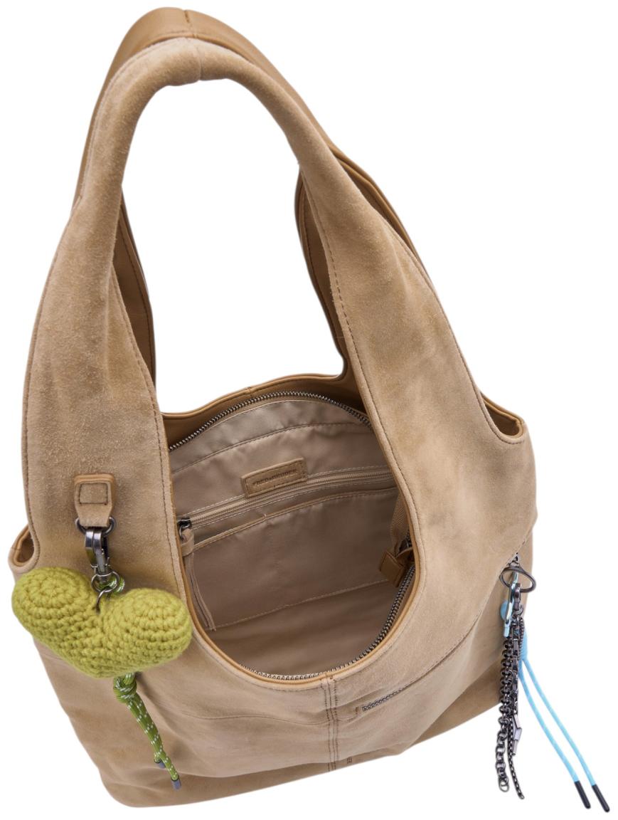 FREDsBRUDER Beautiful Mess Hobo Shoppertasche Velours Dark Sand - Beige