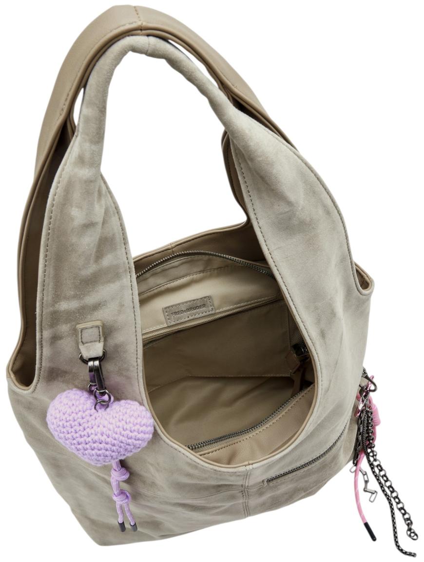 FREDsBRUDER Beautiful Mess Hobo Shoppertasche Velours Taupe