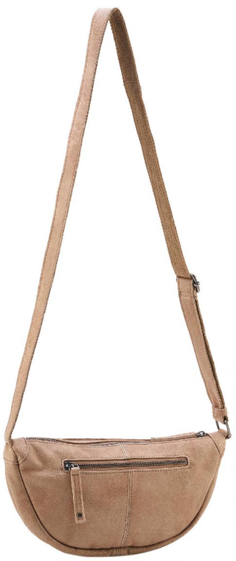 FREDsBRUDER Crossbody Bag Riffel caramel Leder Halfmoon braun