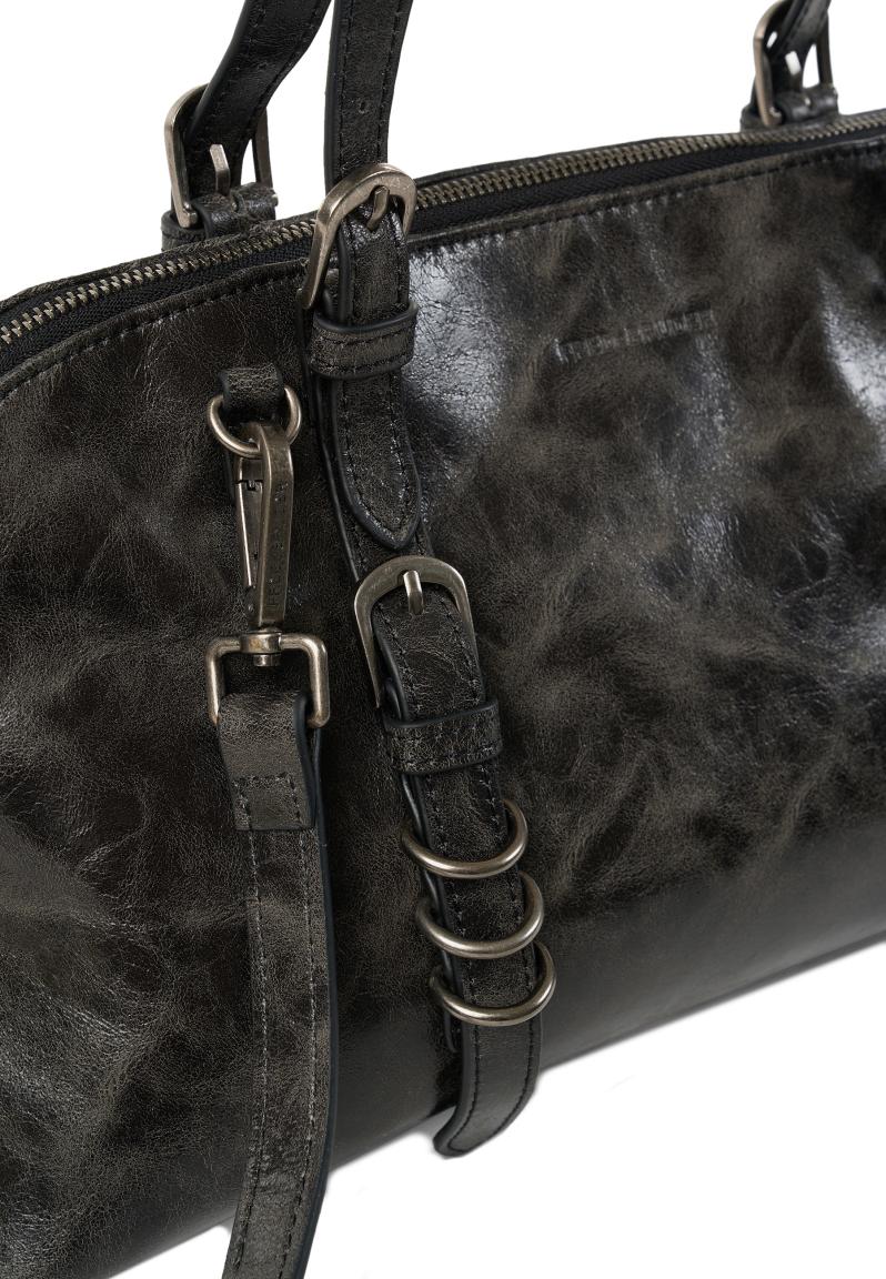 FREDsBRUDER Henkeltasche Ever Faded Big Black gekrinkeltes Leder