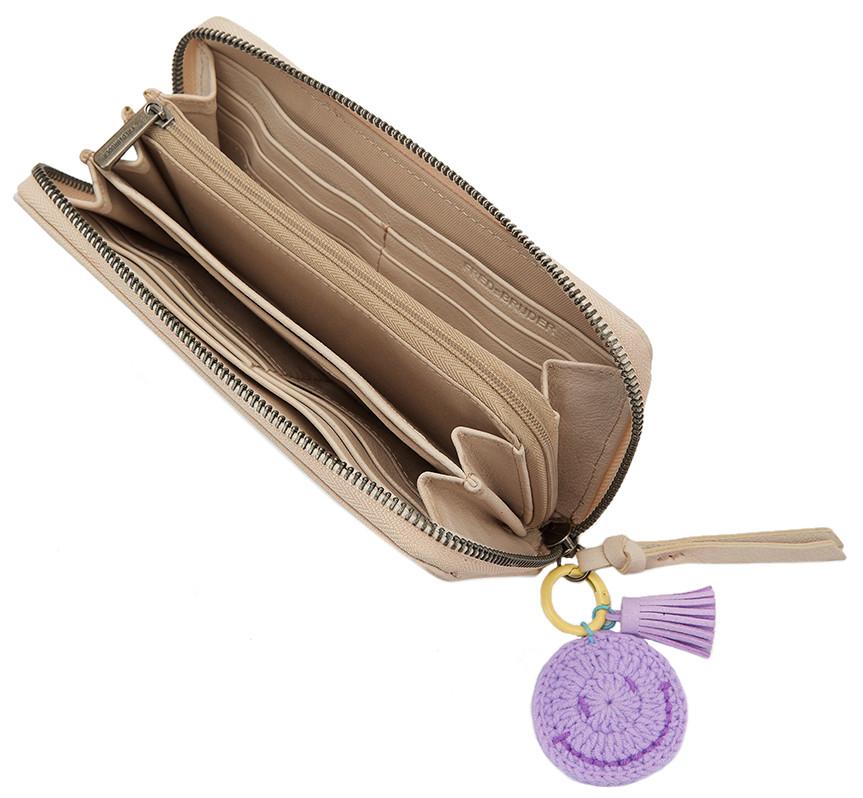 FREDsBRUDER Lederbörse Glanz Take A Smile Chai Latte beige