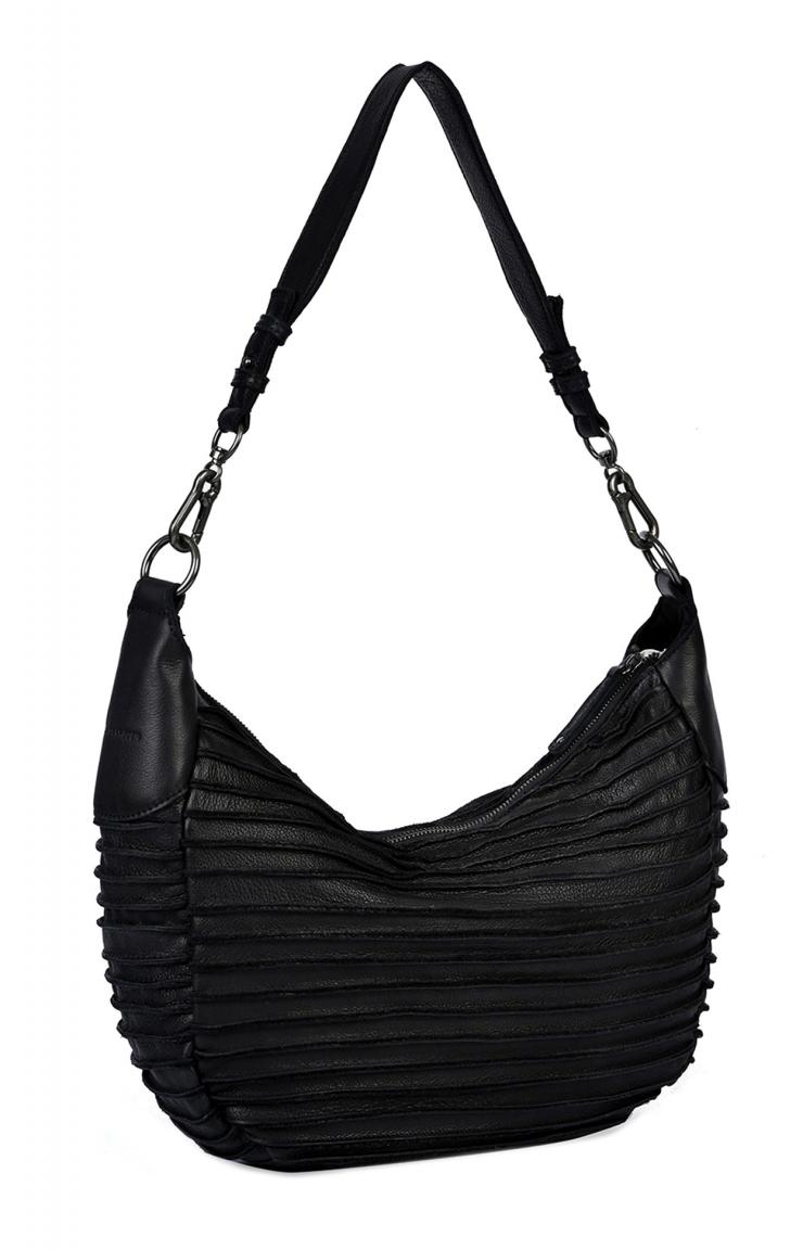 FREDsBRUDER Ledertasche Riffel Flowow Black Crossbody