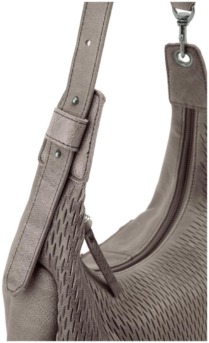 FREDsBRUDER Ledertasche Soft Cut taupe halbrund Muddy Khaki feminin