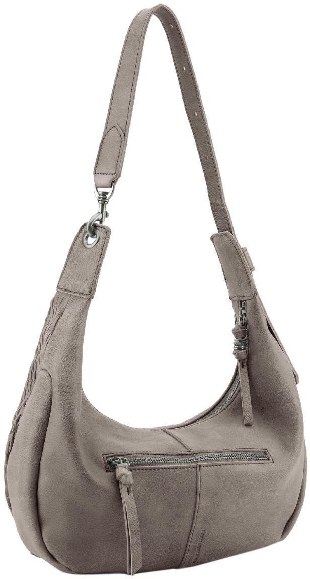 FREDsBRUDER Ledertasche Soft Cut taupe halbrund Muddy Khaki feminin