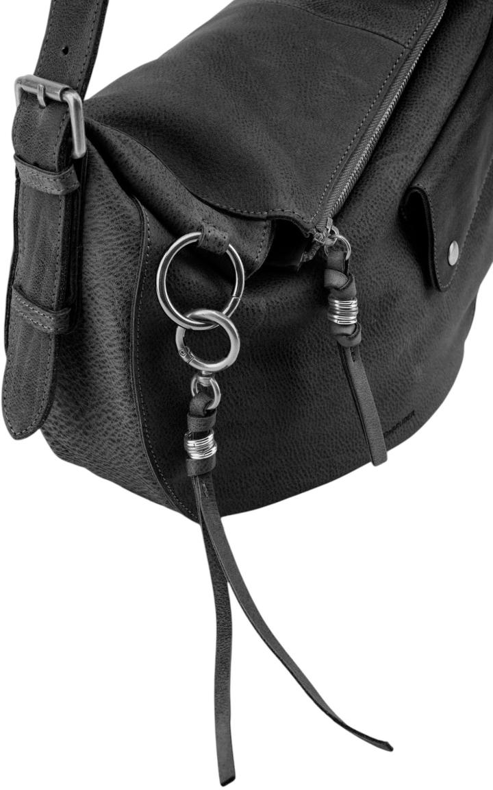FREDsBRUDER My Forever Friend Shoulderbag Front Pocket Leder Schwarz