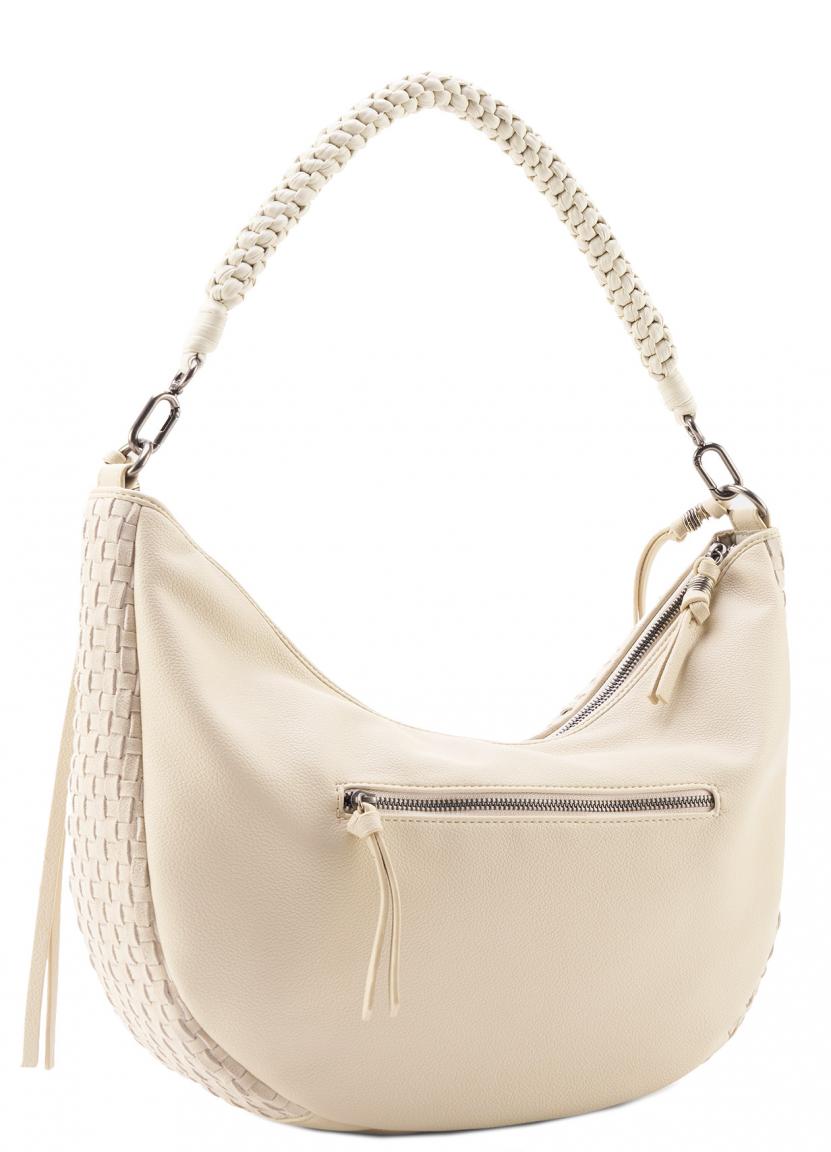 FREDsBRUDER Natural Flow Hobo Oat Milk knautschige Schultertasche hellbeige