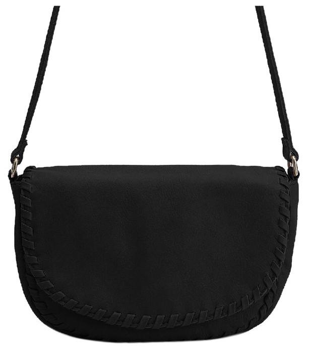 FREDsBRUDER Saddle Bag schwarz Überschlagtasche Calm Prägung