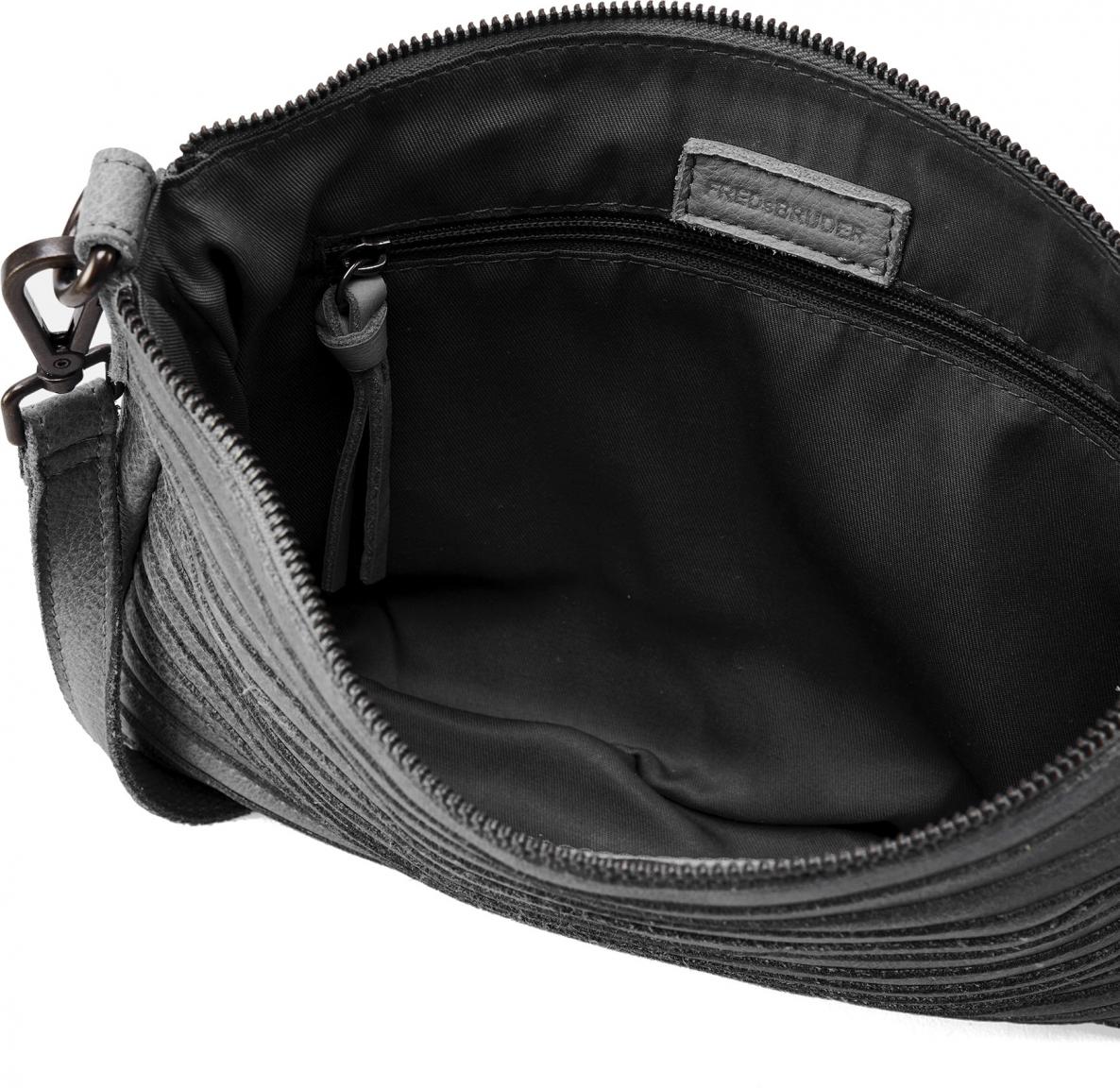 FREDsBRUDER Schultertasche Layer Crossbag schwarz Leder