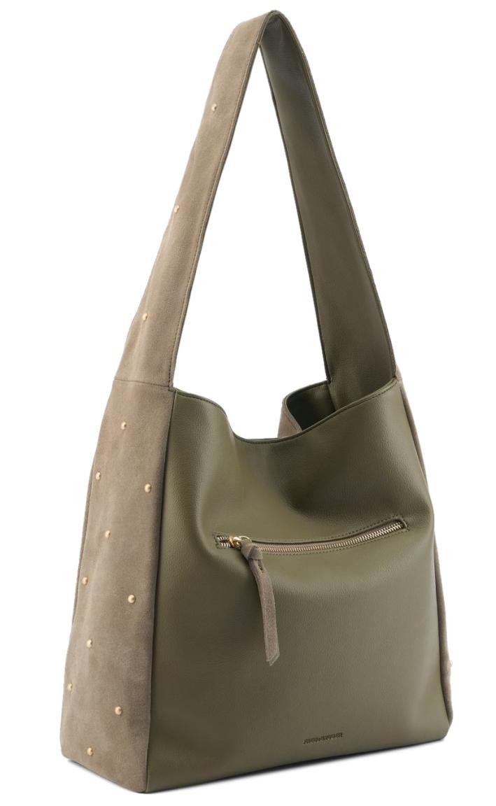 FREDsBRUDER Schultertasche The Beaded Greyish Khaki
