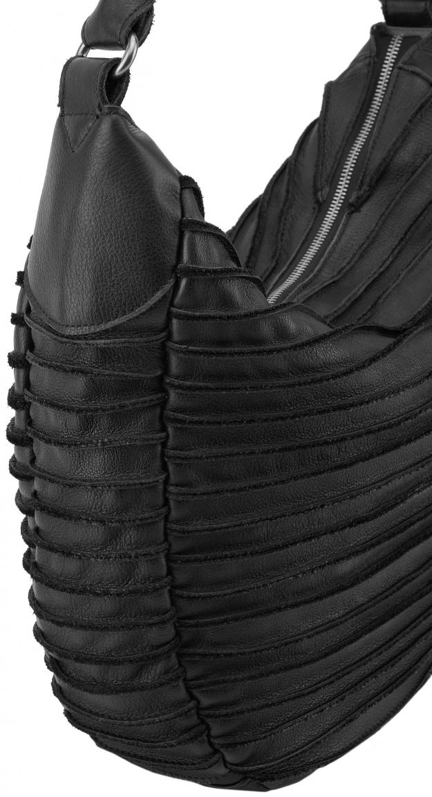 FREDsBRUDER Shopper Leder schwarz Riffeltier
