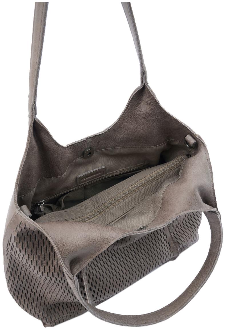 FREDsBRUDER Soft Cut Shoppertasche taupe Khaki Muddy Leder