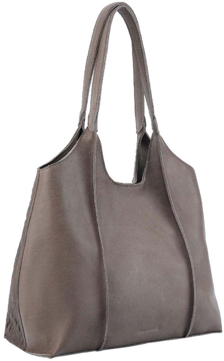 FREDsBRUDER Soft Cut Shoppertasche taupe Khaki Muddy Leder