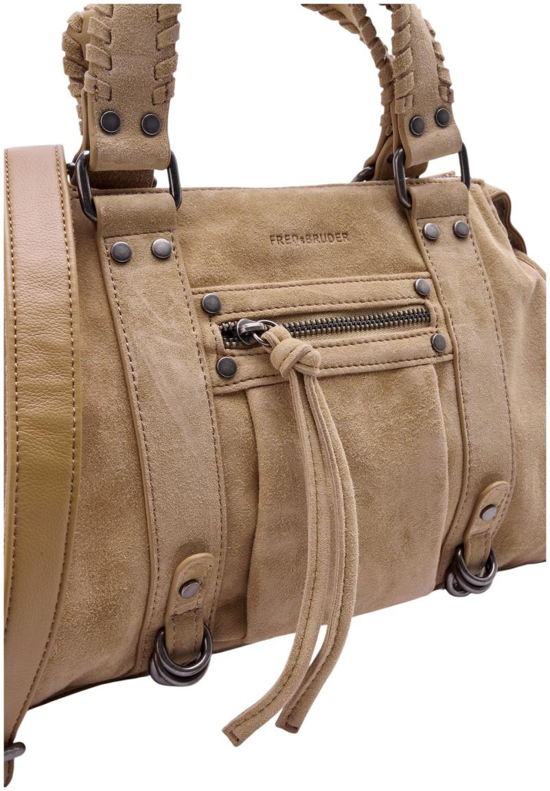 FREDsBRUDER Whipstitch Soul Bowling Bag Kurzgrifftasche Velours Dark Sand - Beige