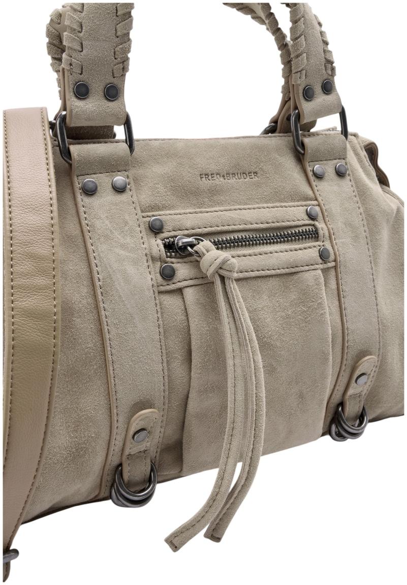 FREDsBRUDER Whipstitch Soul Bowling Bag Kurzgrifftasche Velours Taupe
