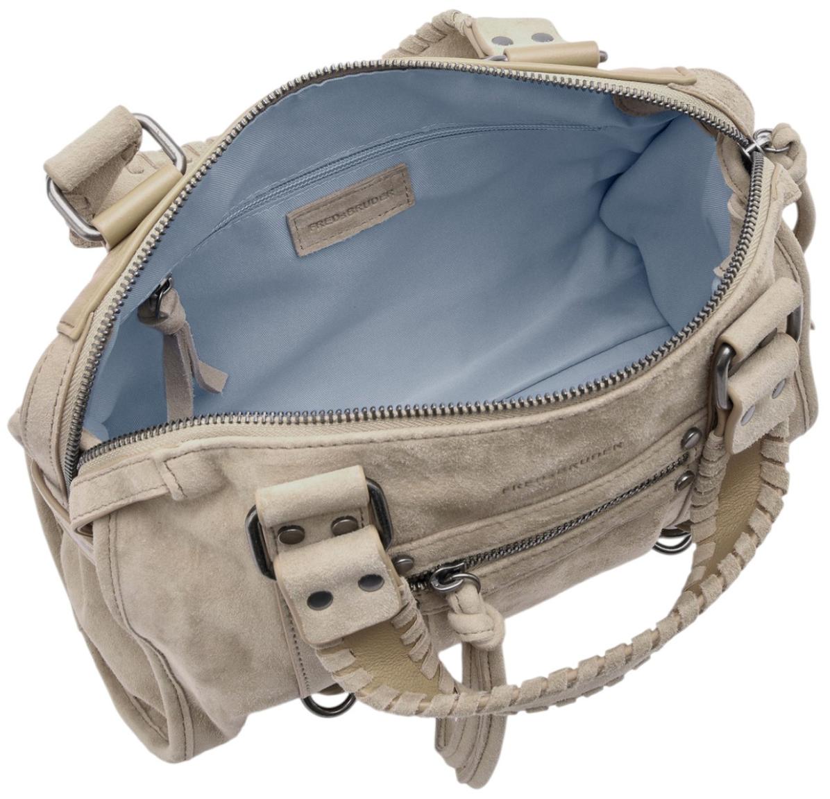 FREDsBRUDER Whipstitch Soul Bowling Bag Kurzgrifftasche Velours Taupe