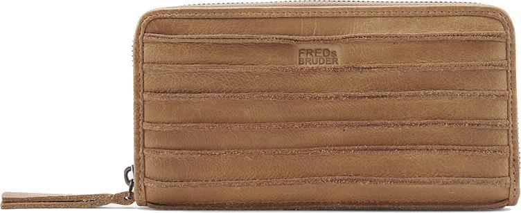 FREDsBRUDER Zipbörse braun Riffel Big Caramel Leder