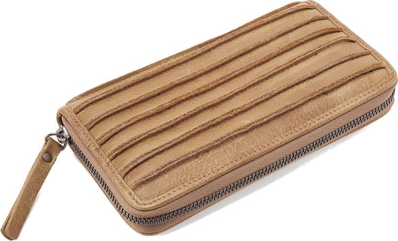 FREDsBRUDER Zipbörse braun Riffel Big Caramel Leder