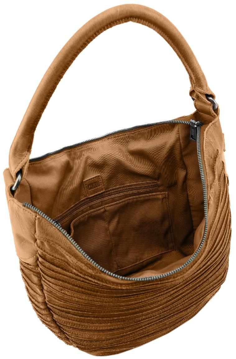 FREDsBRUDER geräumige Crossovertasche Riffeltier S Leder genarbt braun Desert