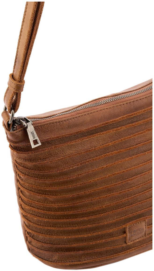 FREDsBRUDER geräumige Handtasche Riffelinchen Leder braun