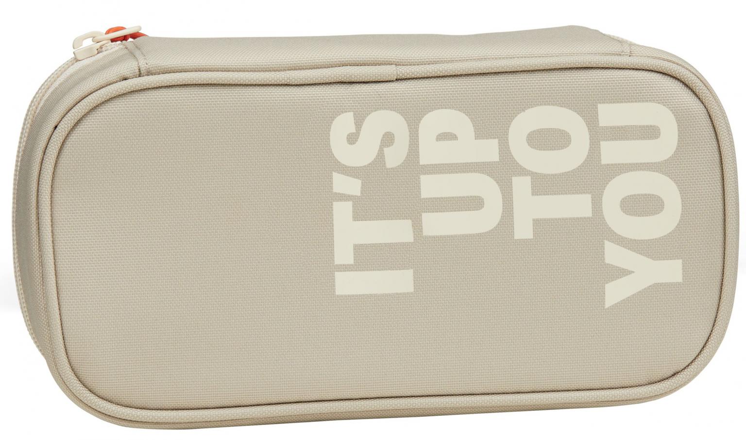 Federmäppchen Crossed Sand Satch beige Statement orange