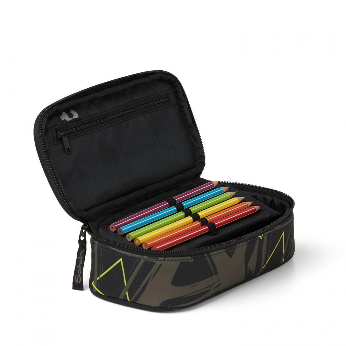 Federpennal Satch Pencil Box Deep Petrol mit Geodreieck