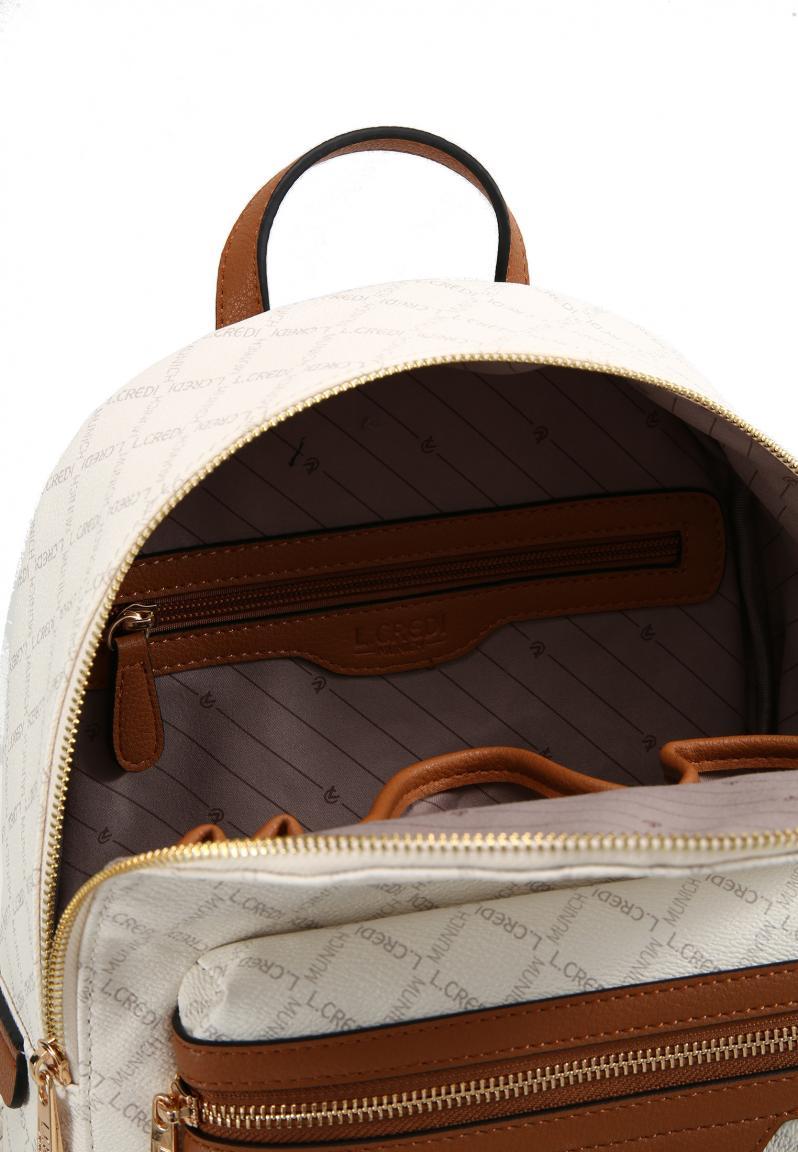 Filiberta Damenrucksack Weiss L.Credi Alloverprint