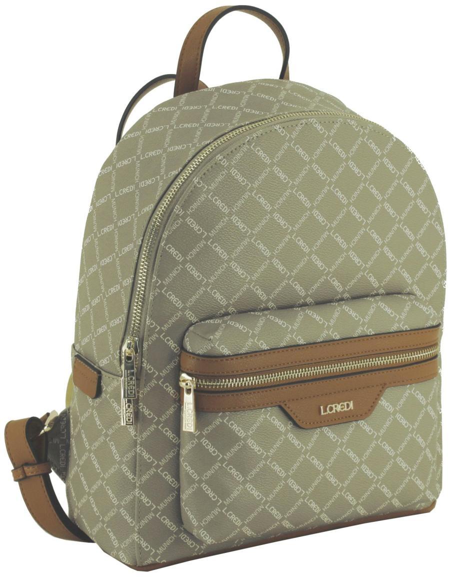 Filiberta Sage L.Credi Damenrucksack Grün Braun Alloverprint