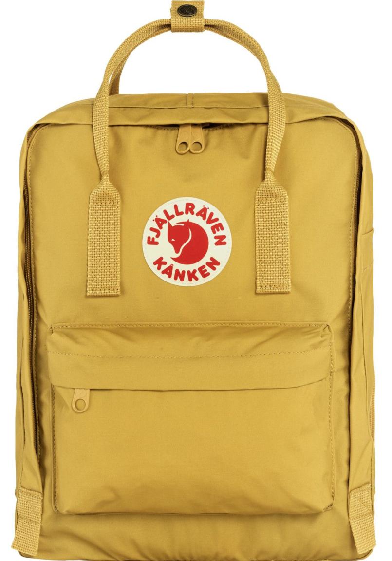 Fjällräven Kanken Alltagsrucksack Kantarell Senfgelb Sitzkissen Reflektor