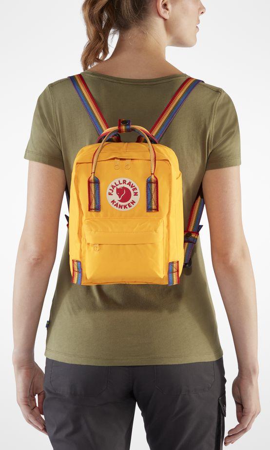 Fjällräven Mini Backpack Light Oak Rainbow Pattern Pastellgelb